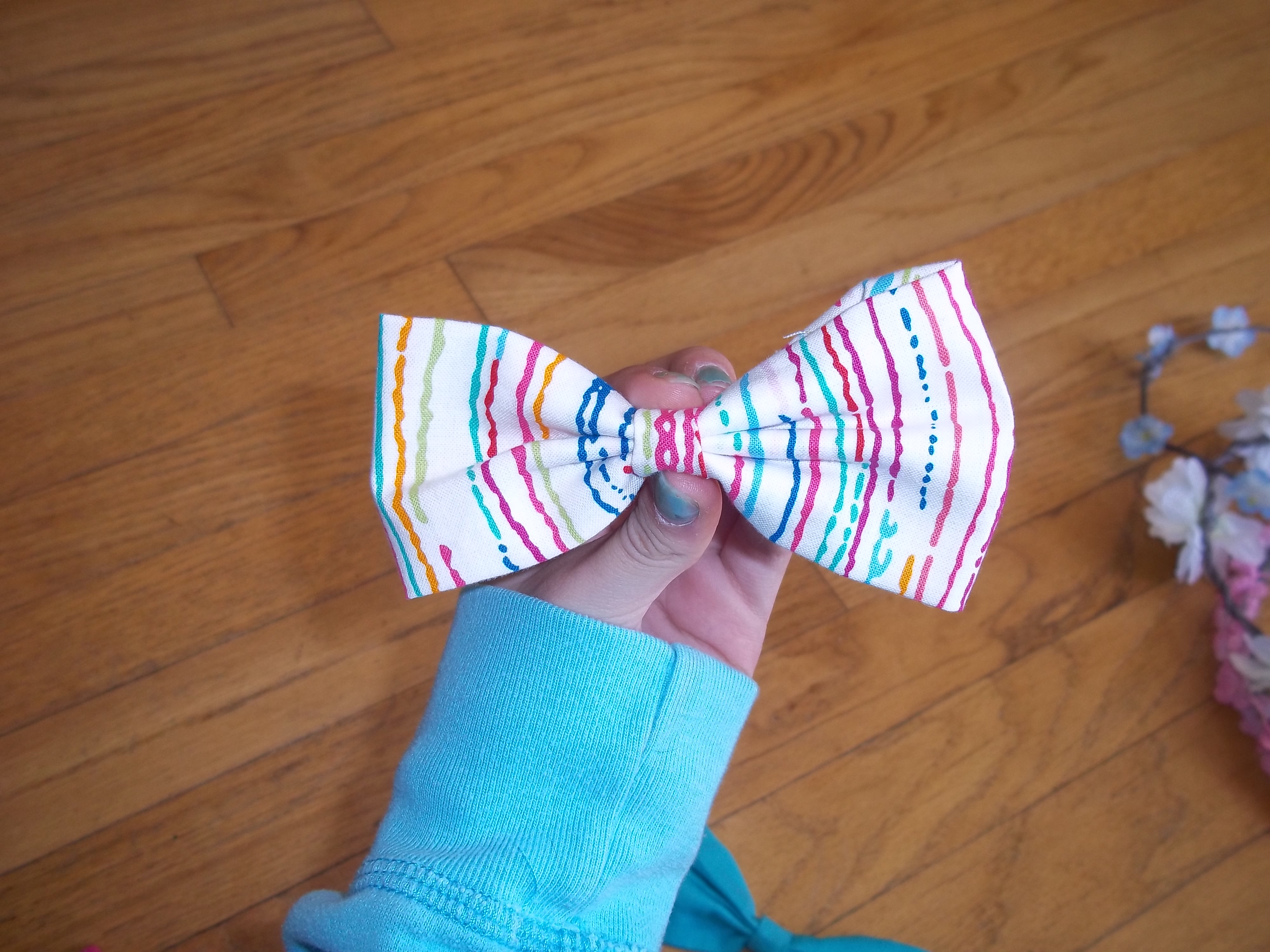 Rainbow Stripe Bow